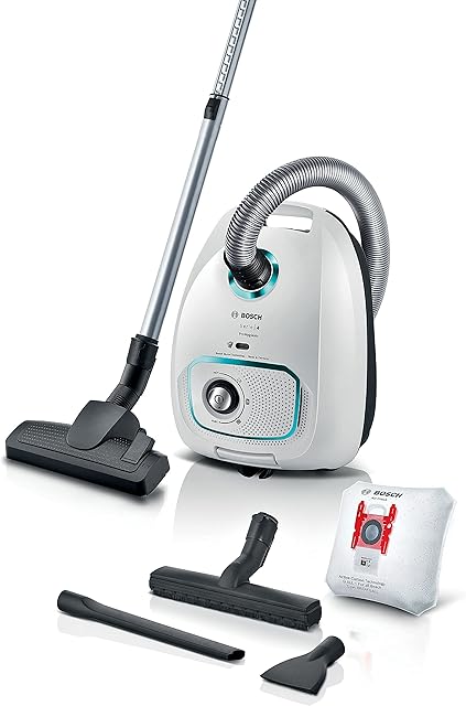 Bosch Serie 4 BGBS4HYGGB, Bagged Cylinder Vacuum Cleaner, White, 600 W, 4 liters, 75 Decibeles