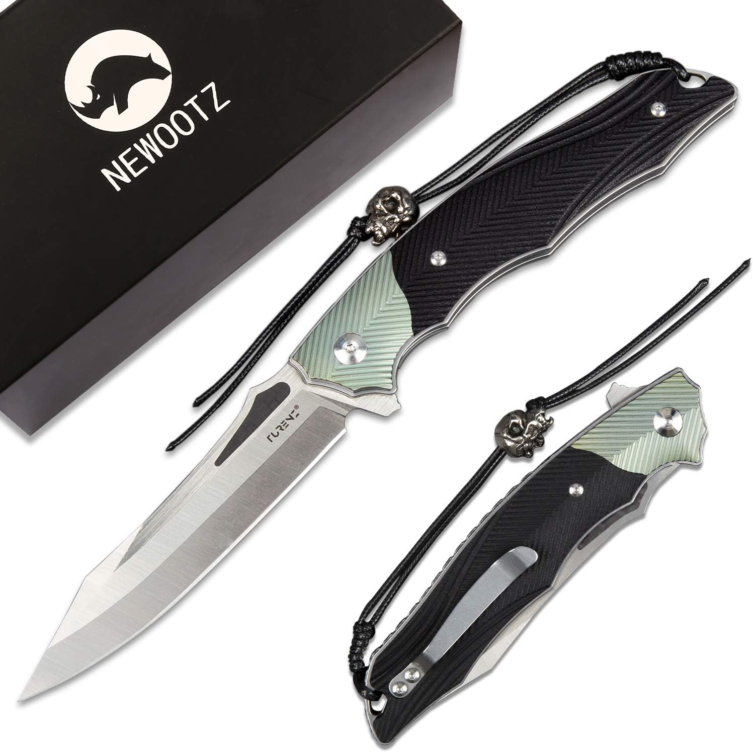 handmade folding pocket knife with clip,4in embedded carbon fiber 14c28n steel blade,titanium and g10 handle,liner lock,edc knives for camping outdoor