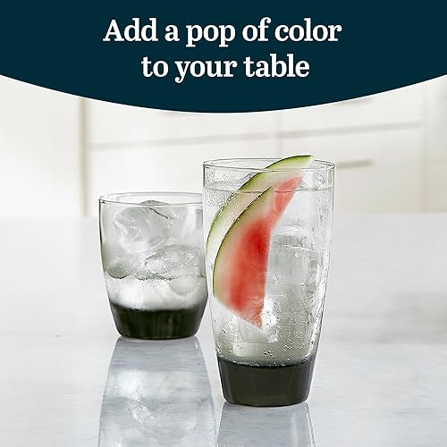 Miniatura 4 de Libbey - Juego de 16 vasos clásicos largos y cortos para agua, tono ahumado, sin plomo, aptos para lavavajillas Humo clásico,Ascent,Awa,Lazo