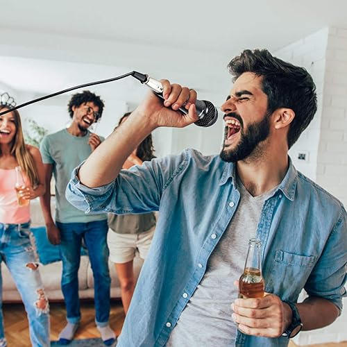 Miniatura 6 de Micrófono de karaoke para cantar, micrófono dinámico Perrycom con interruptor de encendido y apagado, clip de micrófono de mano, micrófono XLR -