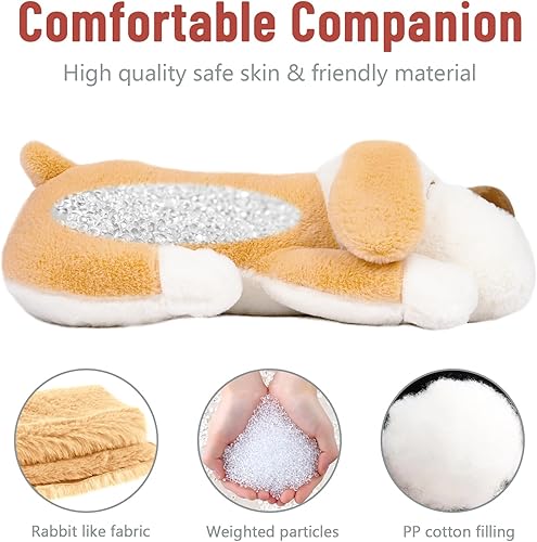 Miniatura 11 de Niuniu Daddy Juguete de cachorro de peluche grande de 18 pulgadas con peso de 3 libras, afelpado, para usarse como almohada corporal o regalo