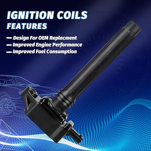 Miniatura 7 de Paquete de 4 bobinas de encendido UF751 UF754 | Compatible con 2.4L Chrysler 200, Dodge Dart, Jeep Cherokee, Renegade, Compass, Fiat 500X 2013-2017,