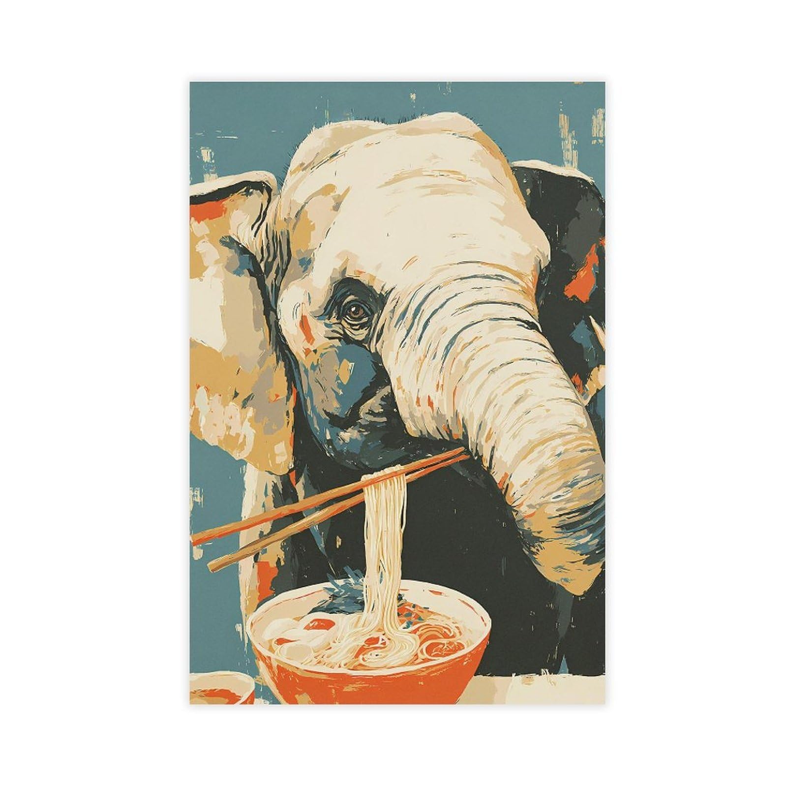 Bareronor Abstract Elephant Poster Canvas Poster Bedroom Decor Landscape Office Room Decor Gift 24" L X 36" W