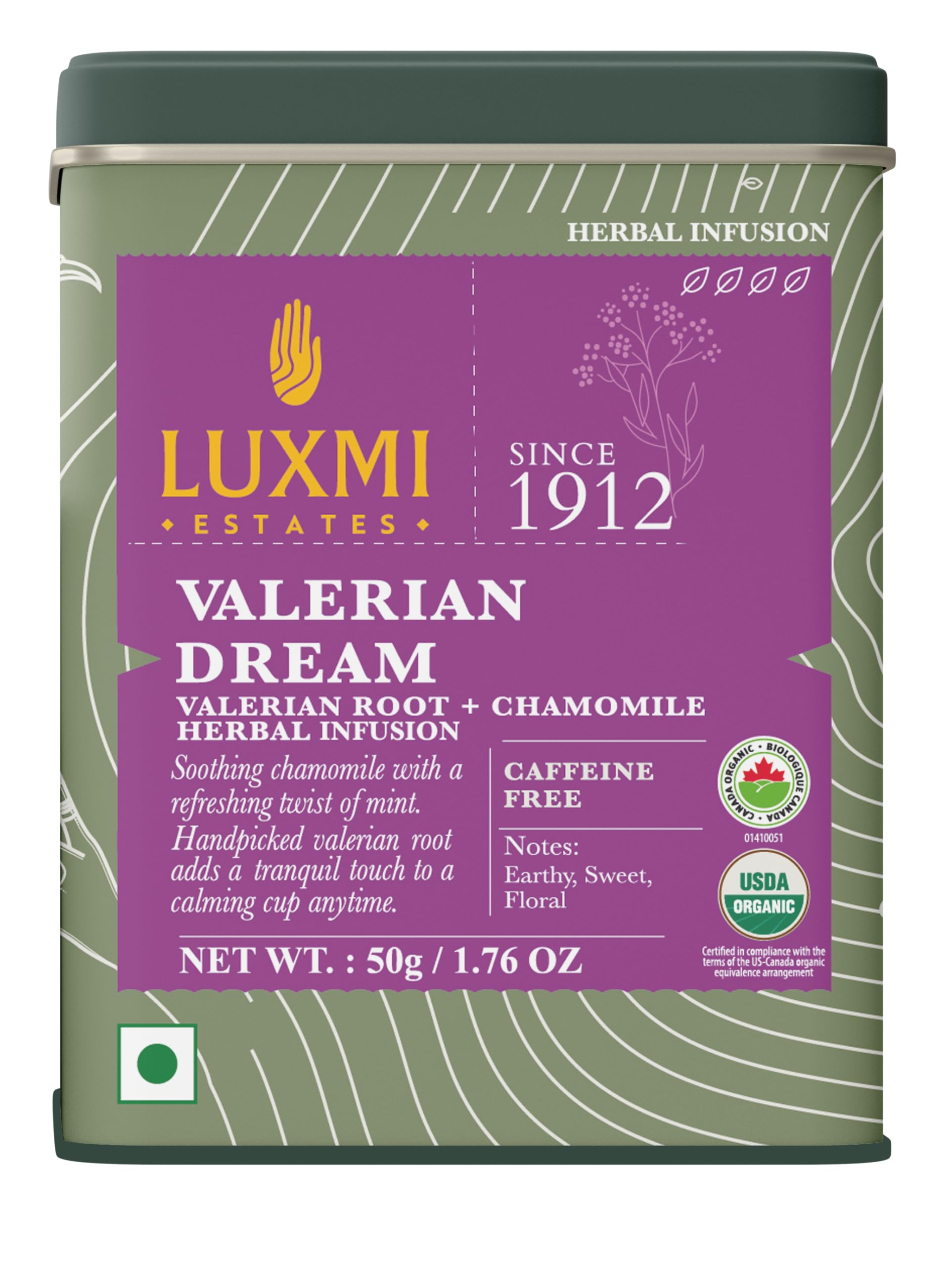 Estates - Valerian Dream - Organic Valerian Root Tea for Sleep - Loose Leaf - 50g (25 Cups) | with Valerian Root, Chamomile & Lavender | Perfect Wellness Sleep Tea