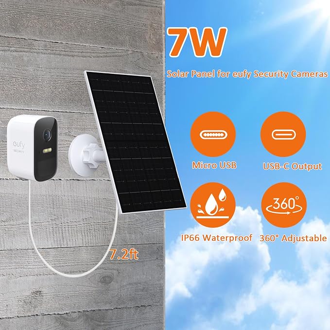 Panel solar 7W para Eufycam 2 Pack con montaje ajustable miniatura 4