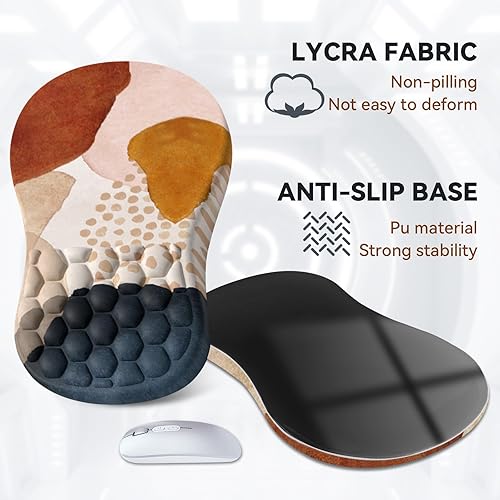 Miniatura 4 de AIMSA Alfombrilla de mouse con soporte para reposamuñecas, ergonómica, diseño de espuma viscoelástica, alivio del dolor, cómoda base de poliuretano