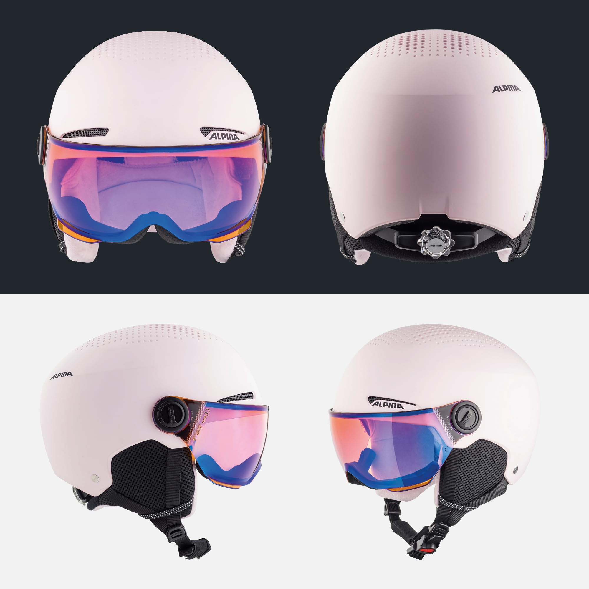 ALPINA ZUPO Visor Q-LITE - hochwertiger & sicherer Skihelm für Kinder, mit abnehmbaren Ohrenpolstern, mit kontrastverstärkendem Visier