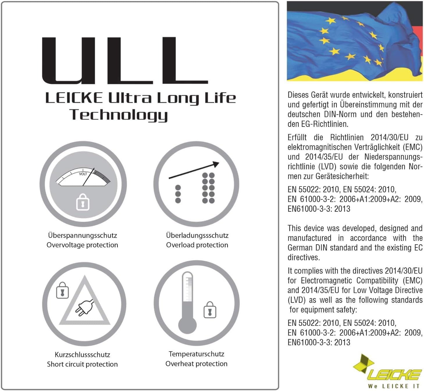 LElCKE Alimentatore 12V 5A 60W, adatto per notebook, strisce LED, MiniPC, PicoPSU, ATX, ITX, schermi TFT-LCD, TV, NAS, hard disk esterni, router, hub, switch, ecc.
