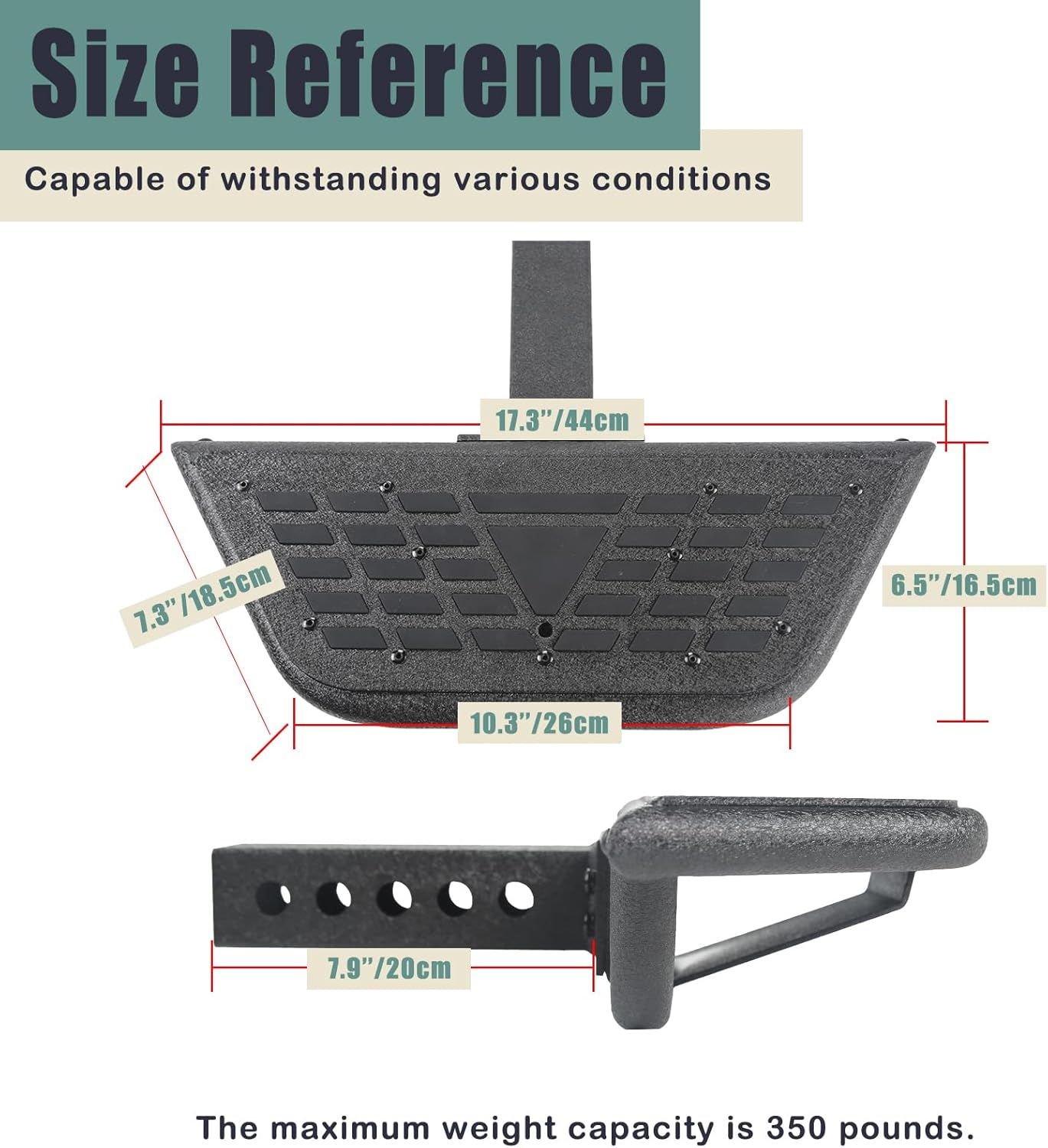 Anti-Slip Solid Trailer Hitch Step for 2 Inch Receiver with Trailer Hitch Kit for Jeep Wrangler - JL 2 Inch Rear Bumper Tow Hitch Receiver for 2018-2024 Jeep Wrangler JL JLU 4 and 2 Door Unlimited Acc