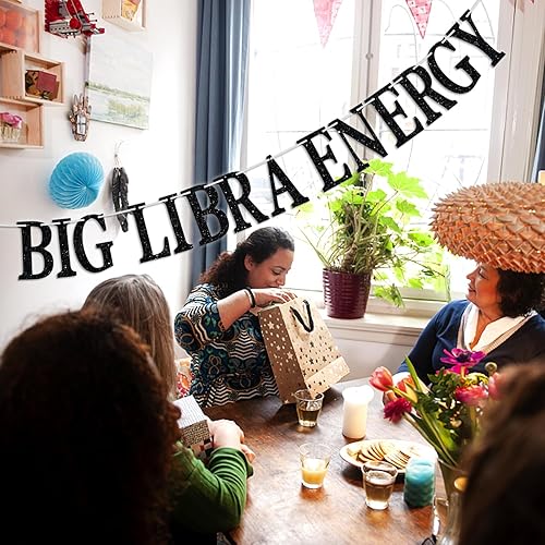 Miniatura 4 de Big Libra Energy - Cartel de cumpleaños, temporada de Libra, zodiaco Libra, horóscopo, astrología, 12 suministros de decoración de fiesta de