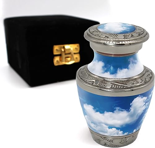 Miniatura 34 de Moonstone - Urnas de cremación azul para cenizas humanas, hombres adultos, para funeral u hogar. Urnas de cremación para hombres adultos, urnas