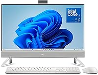 Dell 27 All-in-One PC ec27250: Intel Core 5 120U, 16GB DDR5, 512GB SSD, 27" FHD Display, Windows 11 - White
