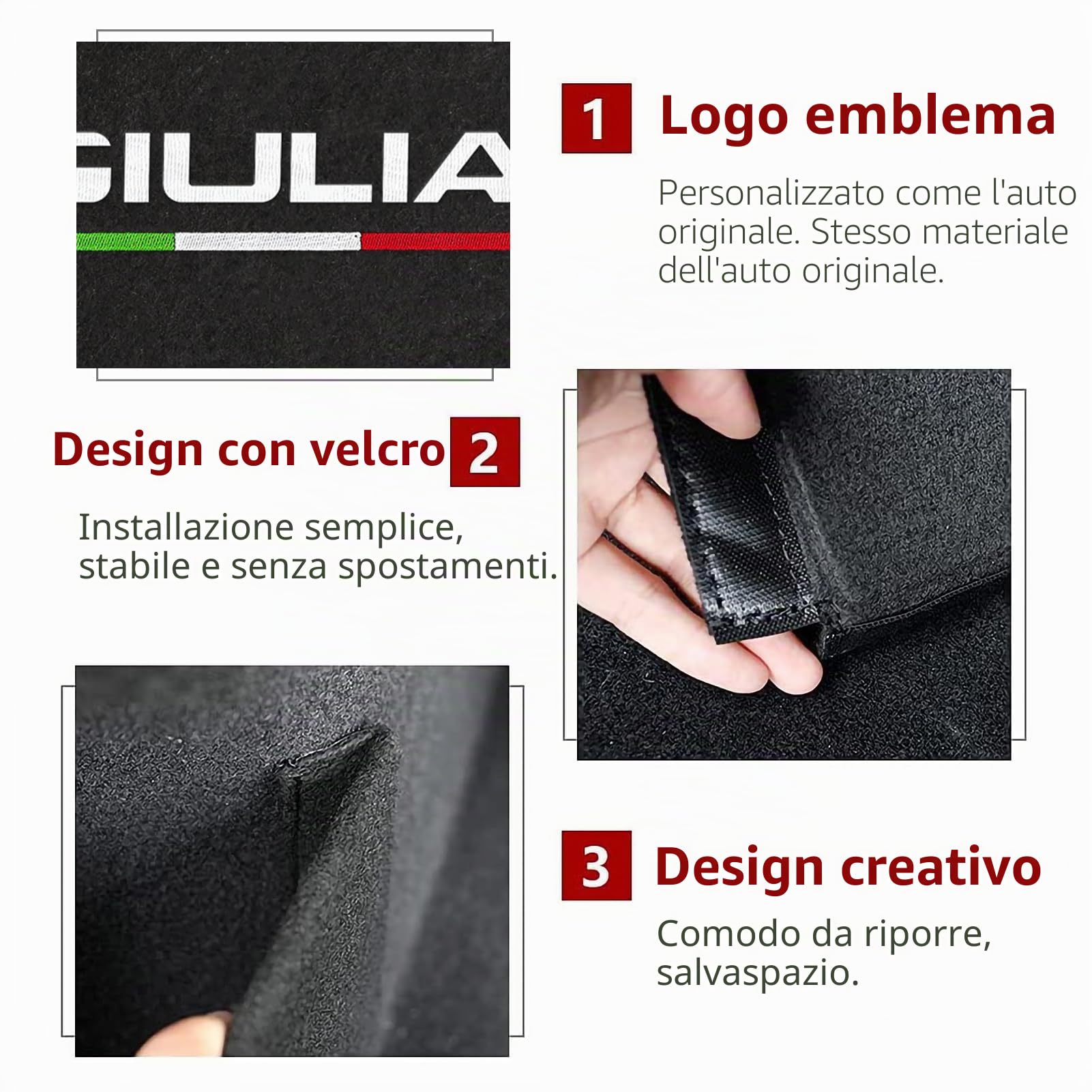 1 organizer per bagagliaio per auto, compatibile con Alfa Romeo Giulia 2016 2017 2018 2019 2020 2021 2022 2023 2024 accessori