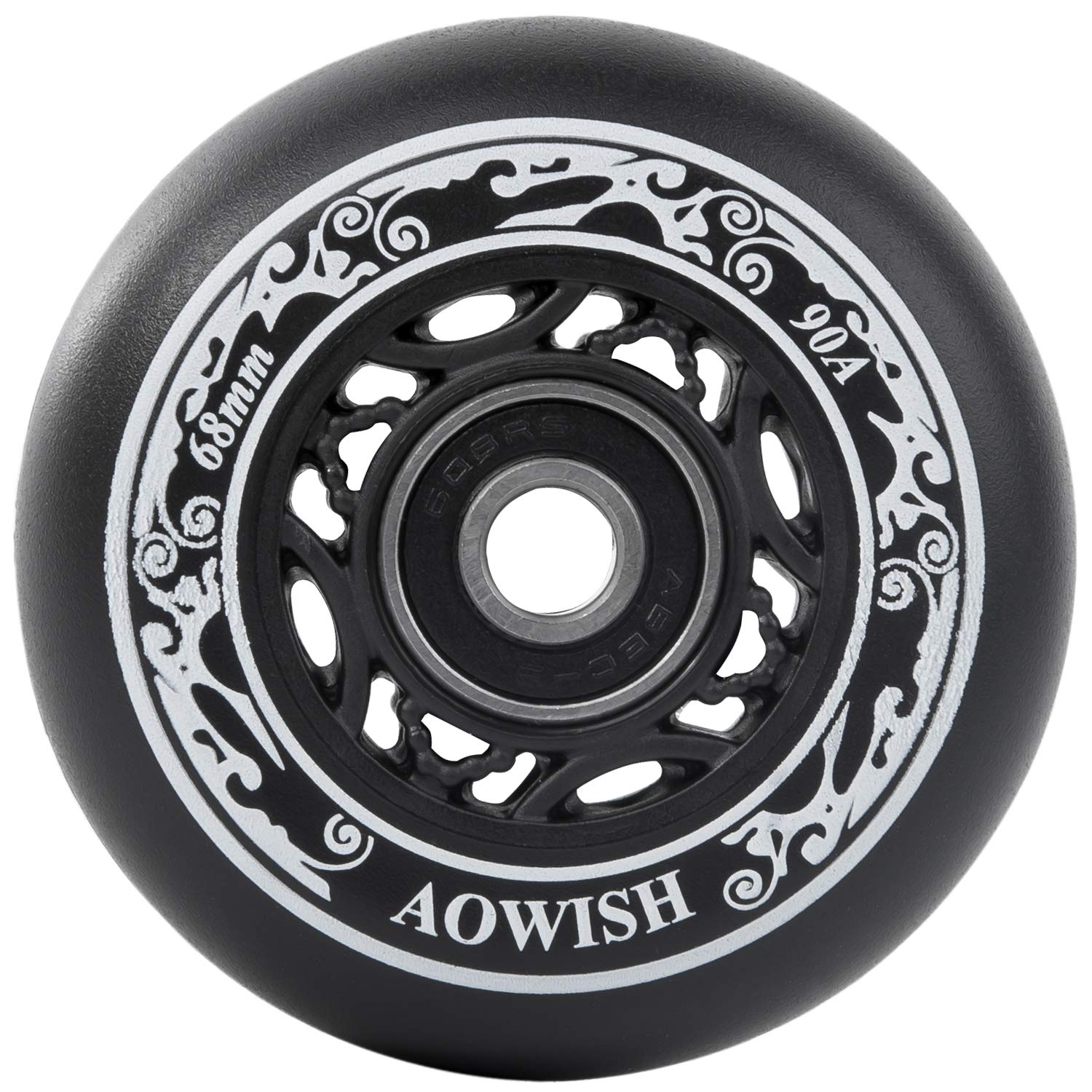 68 mm, mini kółka do deskorolki 90 A, Ripster, mini deska do kółek, wymienne koła z łożyskami ABEC-9 do mini deskorolki DLX, 2-kołowa mini deska falista itp. (zestaw 2 szt.) (czarne)