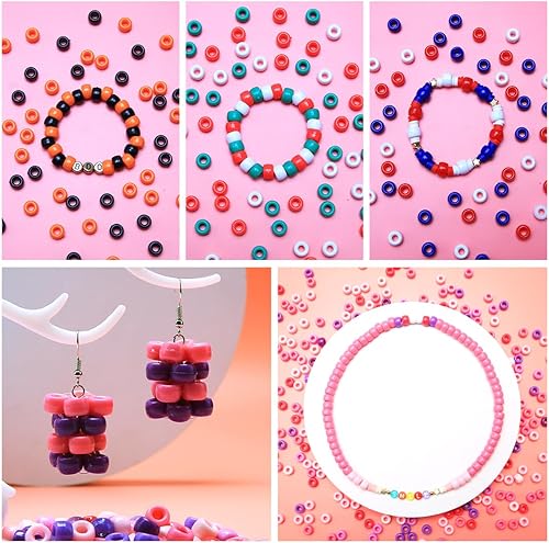 Miniatura 4 de Praisebank, 1000 cuentas de poni de color dorado, cuentas para hacer joyas, cuentas para manualidades, cuentas para el cabello, cuentas para trenzas