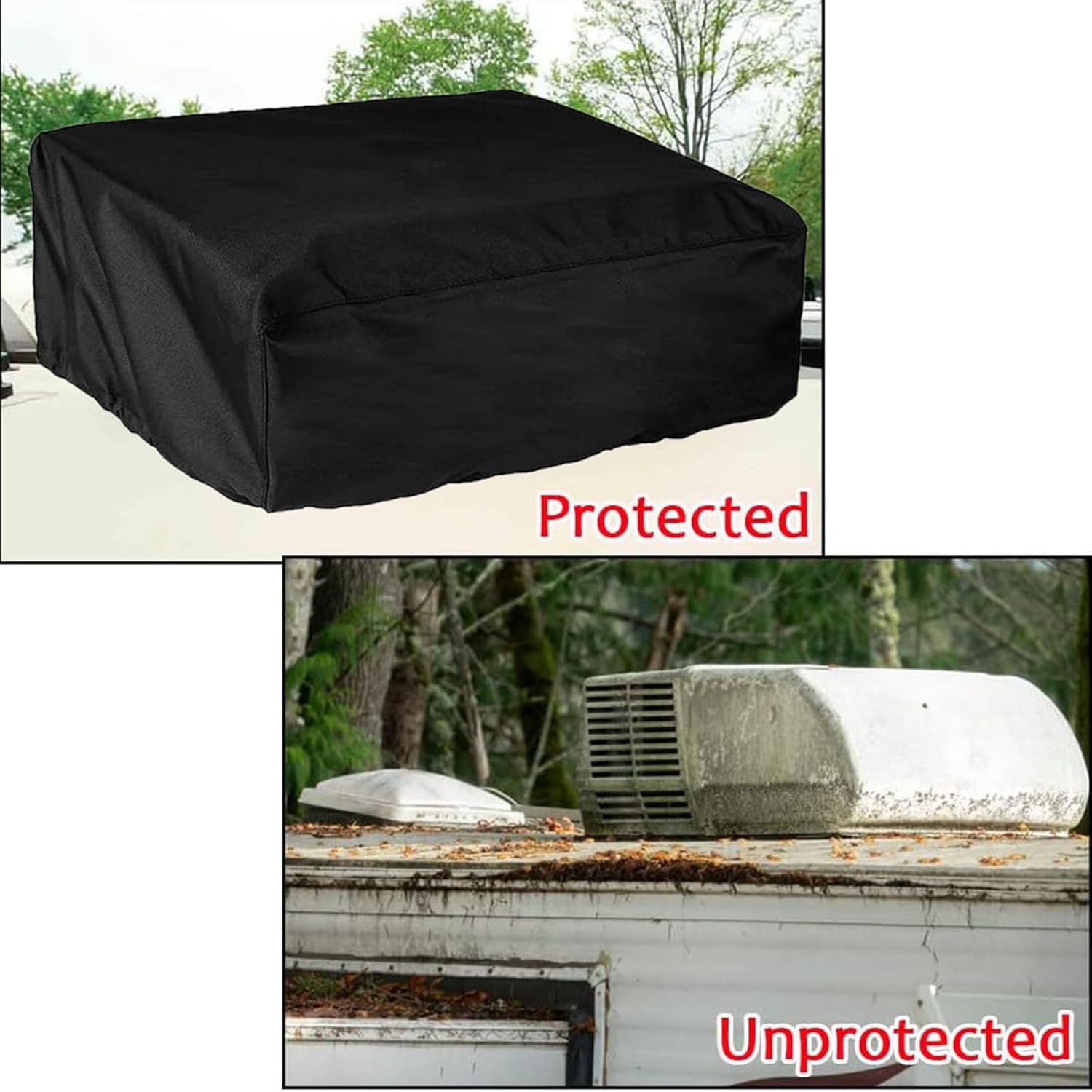 Kasla RV Air Conditioner Cover, Waterproof RV AC Cover for Camper, Trailer, Fifth Wheel, Compatible with TOSOT 16k BTU GO Cool, Coleman Mach 3, 15 Series, Furrion Chill HE (42" Lx30 Wx14 H) - Image 3