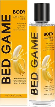 Water Based Personal Lubricant, Rinse Free Flavor Rub, Long Lasting Non-Sticky Gel for Couples Massage Banana
