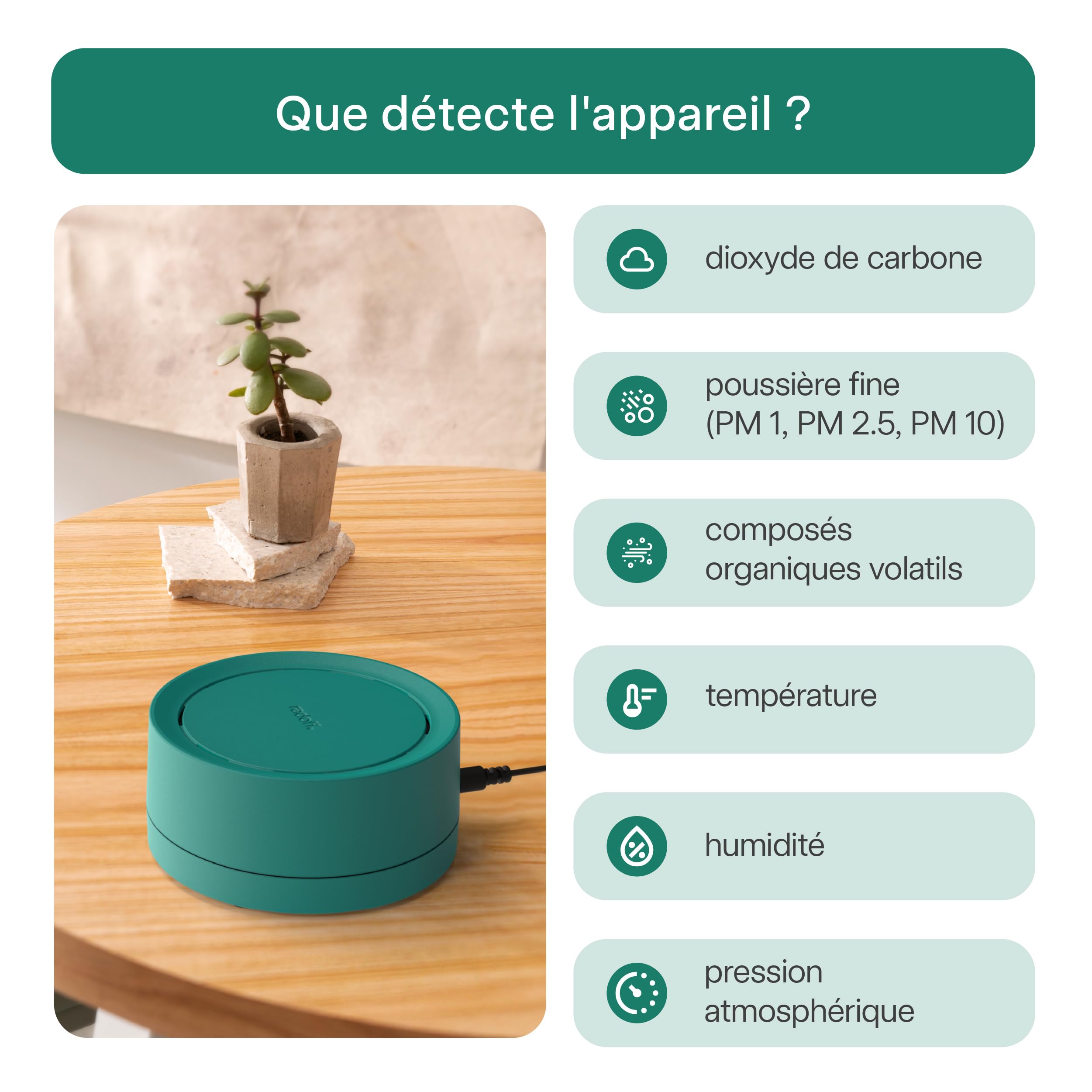Radoff Now: mesure CO2, COV, PM, température et humidité - Wi-Fi