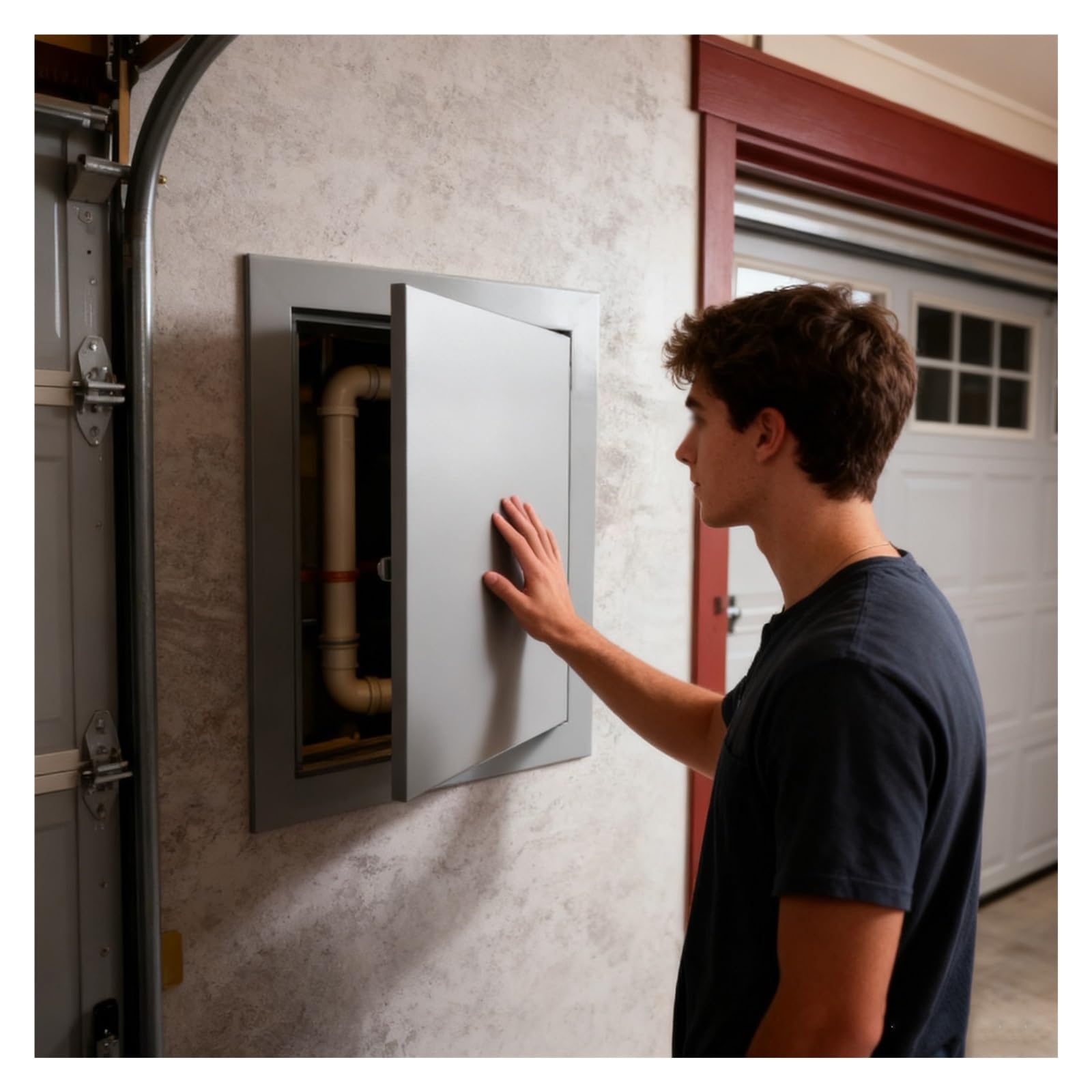 Zugangstür Zugangsklappe Für Sanitärinstallationen, 150-600mm Eingelassene Serviceklappe Mit Klick-Öffnungs-/Schließmechanismus, Inspektionsklappe Nach Maß(Gray,300x550mm(Wall))