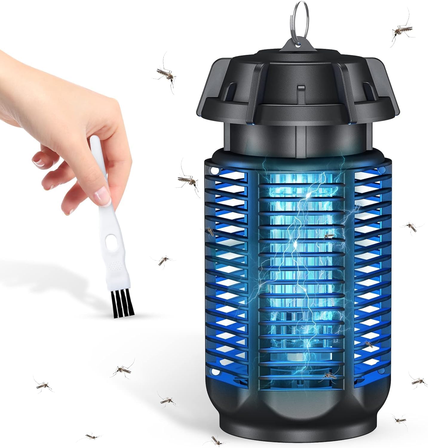 Fly Zapper, Electric Mosquito Killer Lamp, 20W UV 4000V LED Fly Killer Trap Lamp, High Voltage Power Electric Mosquitoes Zapper, Suitable for Garden, Home, Effective Area of 80 m² Indoor Outdoor