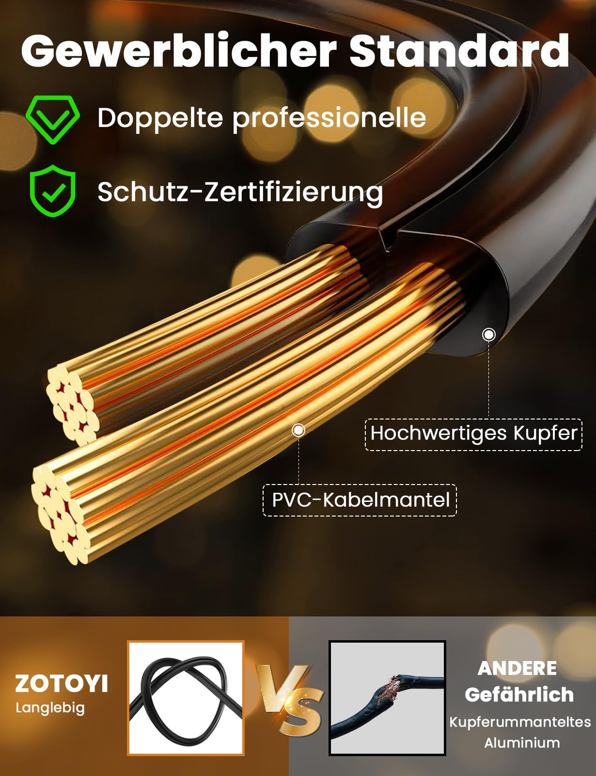 ZOTOYI Lichterkette Außen Glühbirnen 60M, IP65 Wasserdicht Outdoor Lichterkette Strom mit 80+4 G40 LED Bruchsicher Glühbirnen Plastik, Innen&Außen Lichterketten für Garten,Party,Terrasse,Balkon