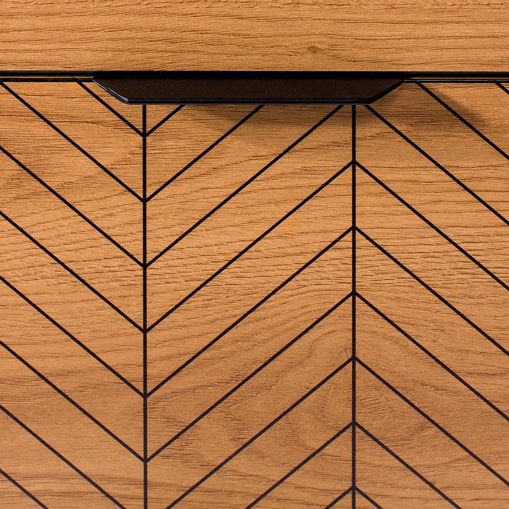 Lomadox Wohnzimmermöbel Set 2-teilig Vitrine Lowboard Wohnzimmerschrank Wohnmöbel TV-Board modern in Eiche