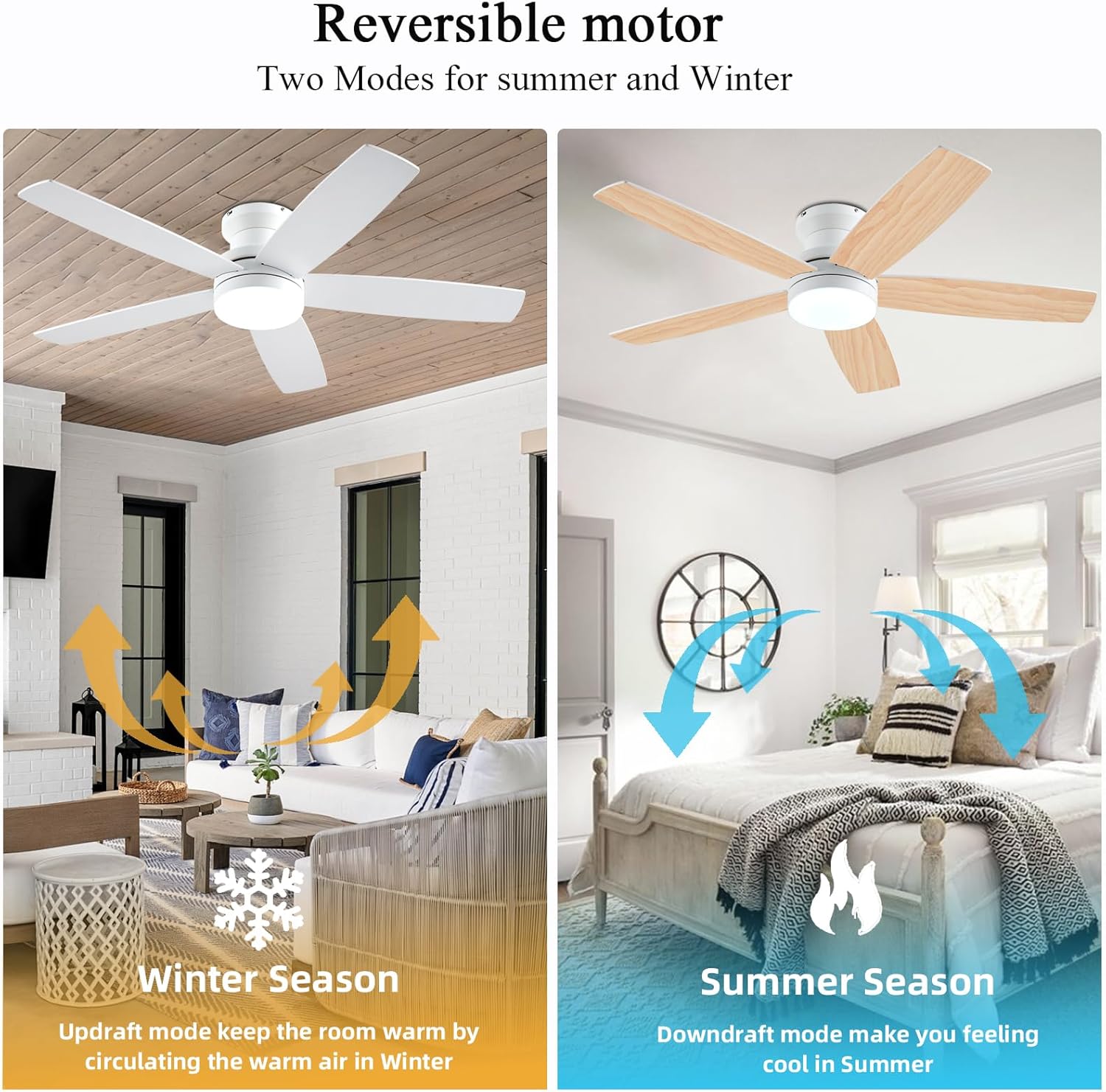 Remote control and app interface for ceiling fan