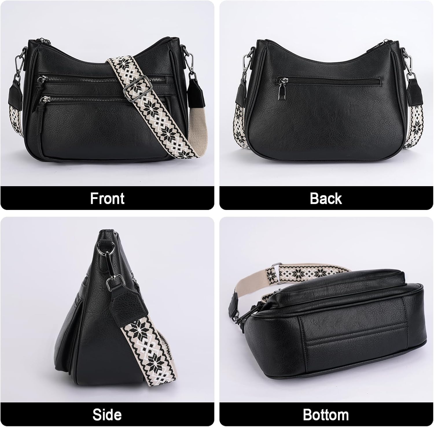 Crossbody Purses for Women Trendy Leather Crossbody Bag,Multi Pocket Shoulder Handbag Lightweight Travel Purse - Image 5