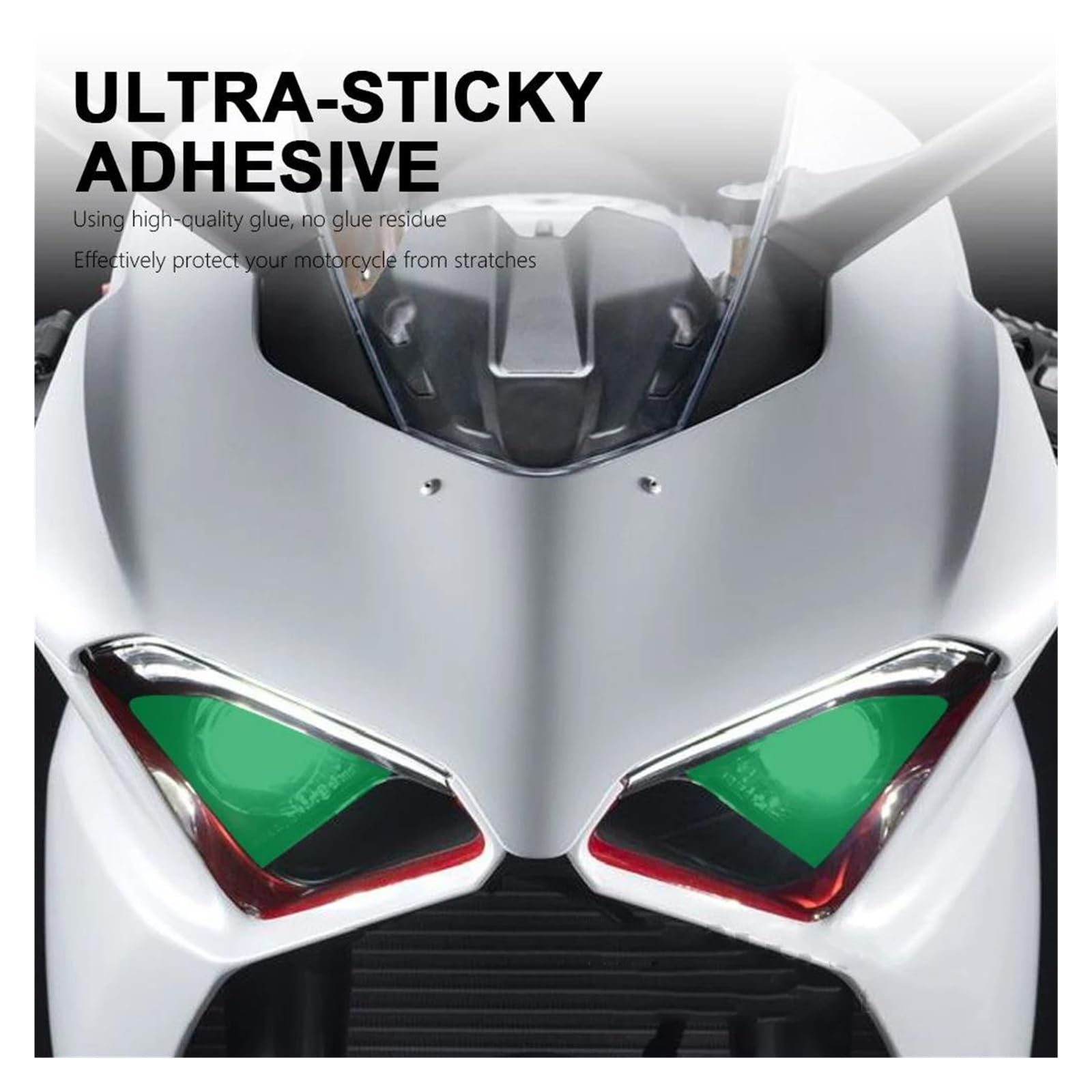 Naklejki na motocykl Panigale V2 2020-2024 2023 2022 2021, przezroczysta folia ochronna, naklejki na reflektory (żółte)
