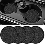 ME.FAN Car Coasters for Cup Holders [4 Pack] - 2.75In Silicone Auto Mug Mats - Universal Non-Slip Recessed Car Interior AccessoriesBlack