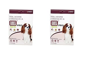 Combo Pack of 2 FluffyShield Pro Spot on/Prevention & Treatment of Fleas, Ticks, and Lice Infestation in Dogs/Medium Dog Weighing 10-20 kgs / 1.34 mL
