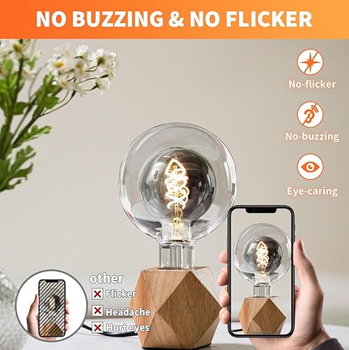 Miniatura 4 de ALAMPEVER Bombillas LED de globo grandes, LED decorativas regulables con 6 W equivalentes a bombillas de 40 W, blanco suave de 2700 K, base E26, 300