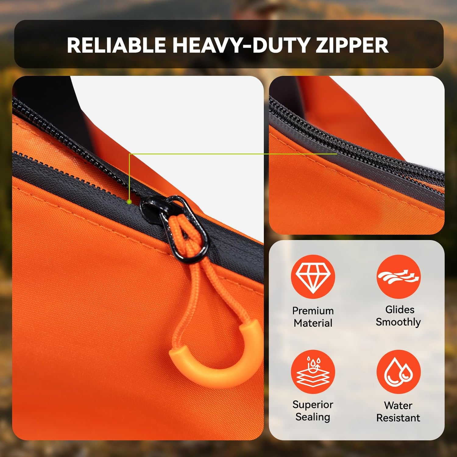 GearOZ Scent Proof Hunting Bag for Clothes Storage, Versatile Water Resistant Large Capacity Duffle Bag for Hunter, Traveling, Camping, 1 Pack, Orange
