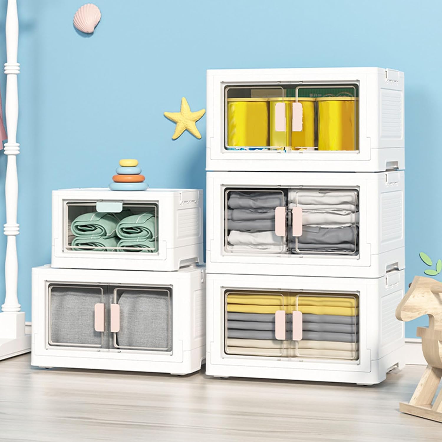 Large Capacity Storage Bin With Clear Door Large Capacity Storage Container Organizers Box For Bedroom And Bathroom