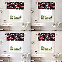 Vista 169 de Shrahala Ethnic Geometric Tribal Kitchen Valances Half Window Curtain, Native American Navajo Tribal Design Print Kitchen Valance for Window Ink