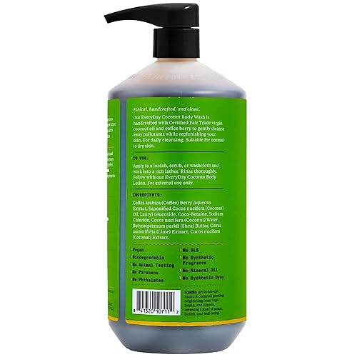 Miniatura 2 de Alaffia EveryDay Coconut Body Wash - Piel normal a seca ayuda a hidratar y limpiar suavemente toxinas y grrime comercio justo lima de coco 32 onzas