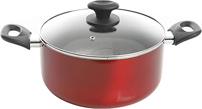 Oster Metallic Red Aluminum Dutch Oven With Black Speckle, 3.2 Qt