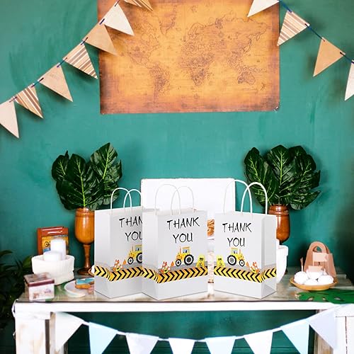 Miniatura 6 de Outus Bolsas de recuerdos de fiesta de construcción, bolsas de golosinas temáticas de construcción, bolsas de dulces con temática de camiones,