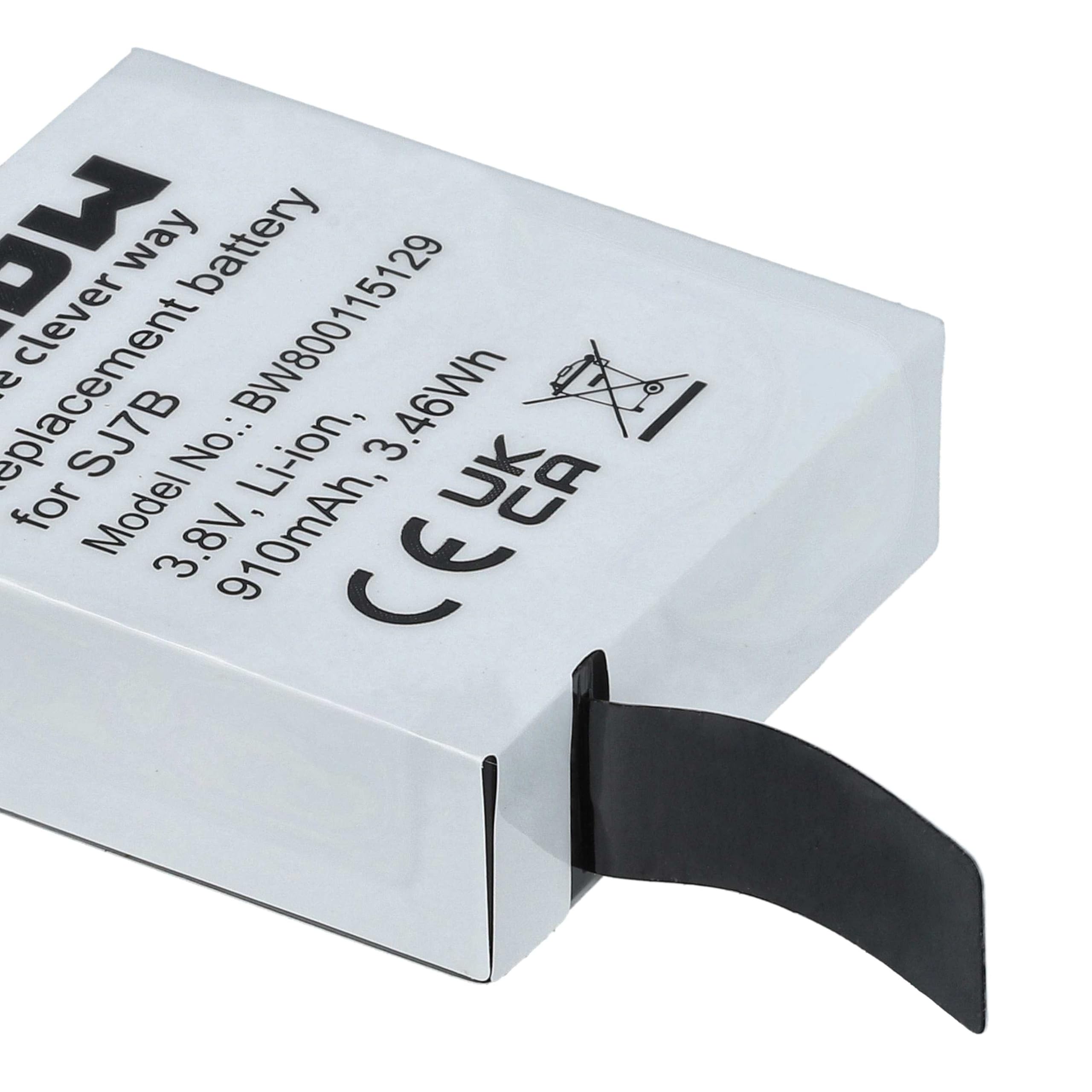 vhbw 2x batteria compatibile con Sjcam SJ7 Star videocamera camcorder (910mAh, 3,8V, Li-Ion)