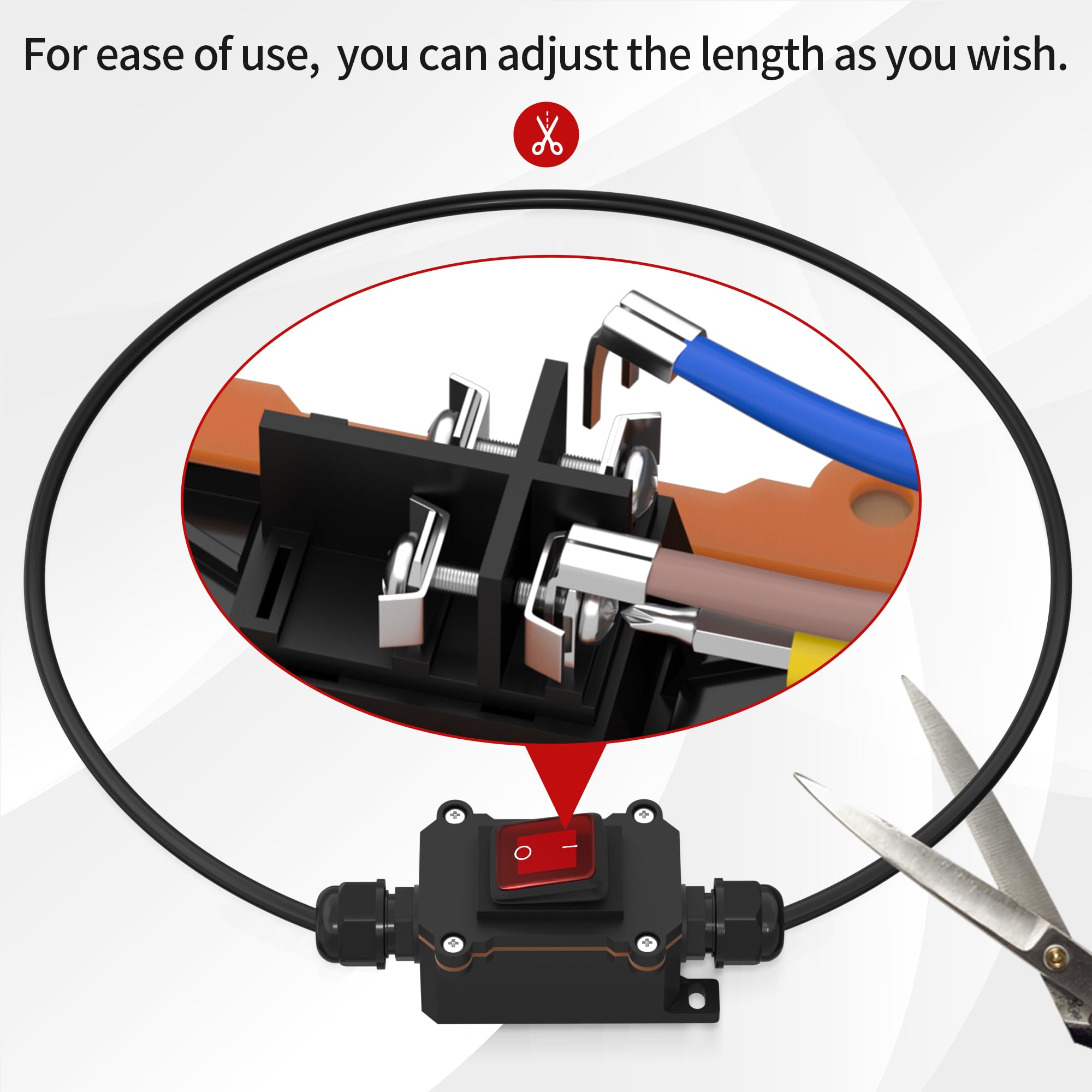 ekko 様 lint RVBOATPAT Inline Cord Switch 12V 20A DC Waterproof Inline Switch