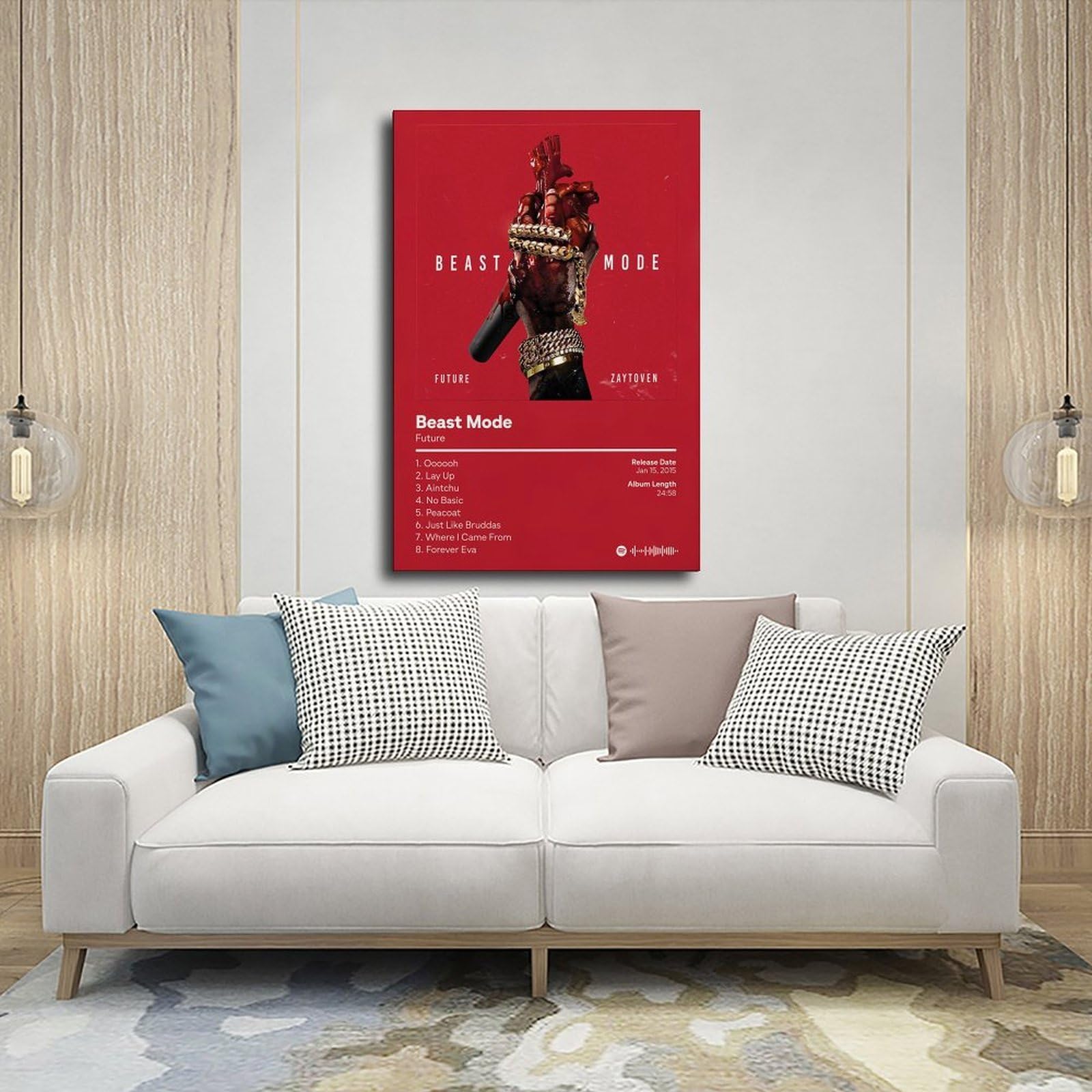 PUOGRD Future - Beast Mode - Poster dell'album Hip Hop - Poster personalizzato su tela per la decorazione della casa regalo