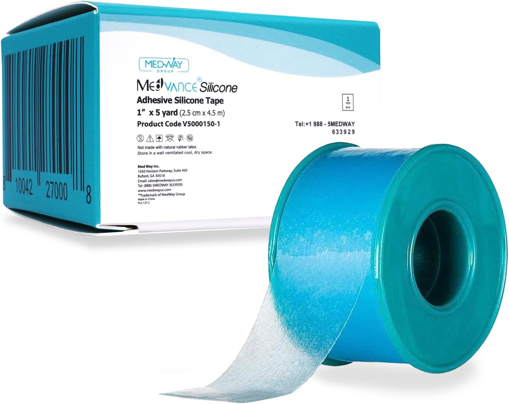 Soft Silicone Tape with Perforation for Easy Cut Size - 1" Width (1 Pack, 5 Yards)