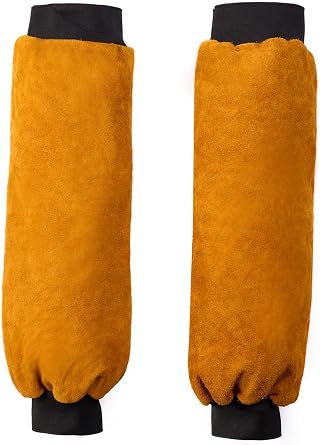 20 Inch Leather Welding & Gardening Arm Sleeves Flame & Thorn Resistant Safety Sleeves for Metalwork, Brush Clearing, Landscaping Adjustable Arm Guards Men & Women