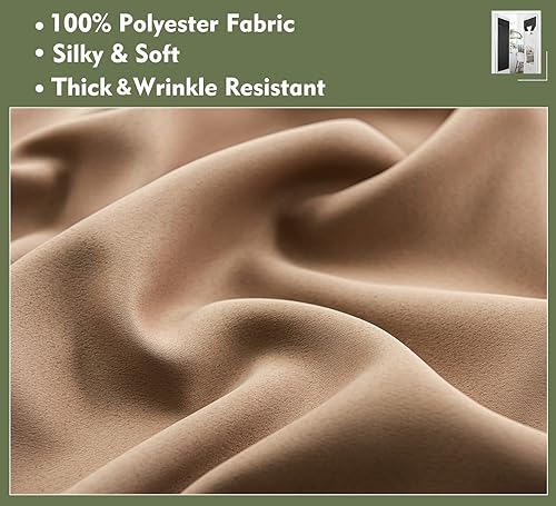 Miniatura 3 de PI Cortina opaca para puerta francesa, privacidad con aislamiento térmico y velcro para puerta de cristal, puerta delantera, puerta corredera,