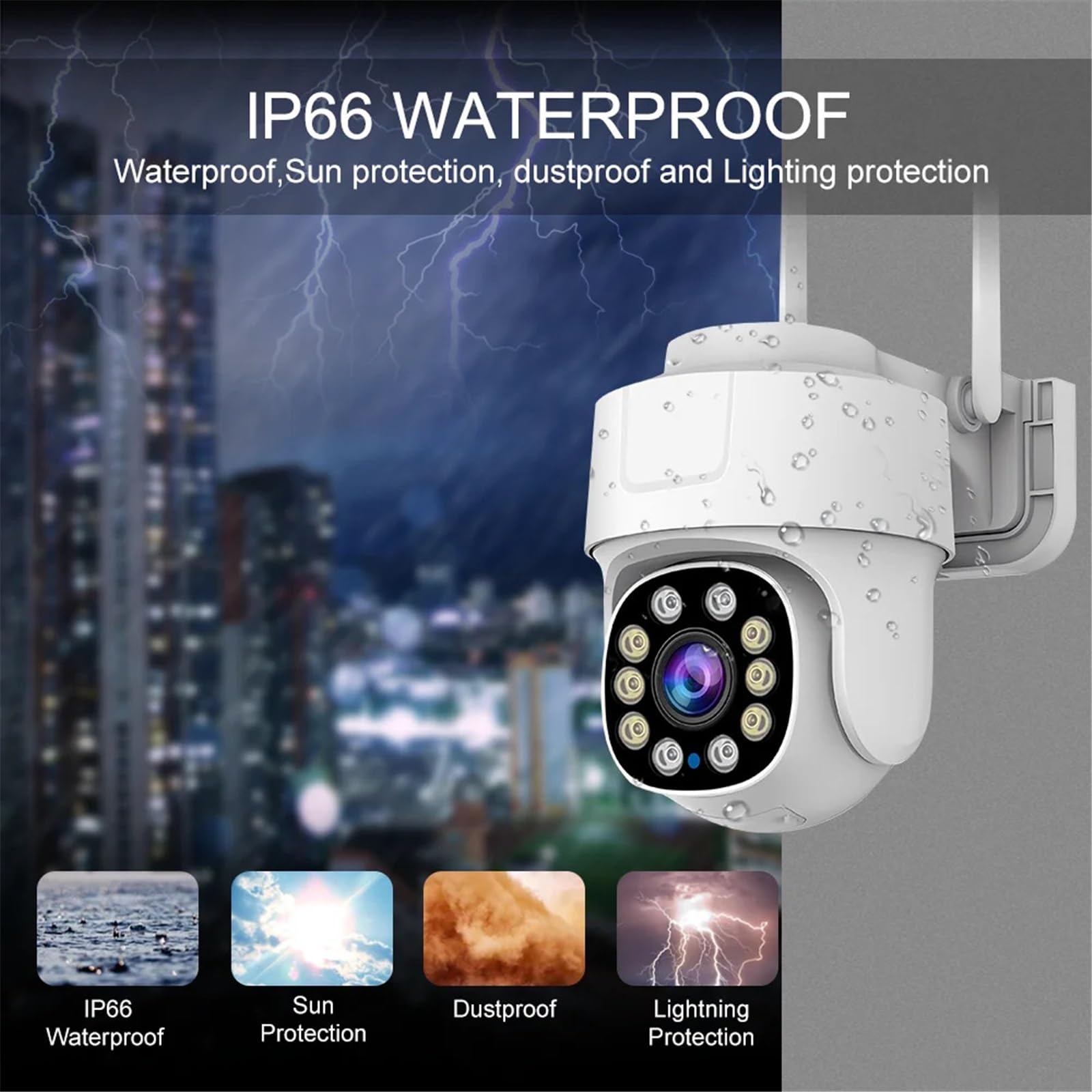 Kamera WiFi 5MP HD Domowa kamera PTZ IP Kolorowa nocna kamera Bezprzewodowa kamera monitorująca Automatyczne śledzenie domu Kamera bezpieczeństwa CCTV(5MP With 64G Card)