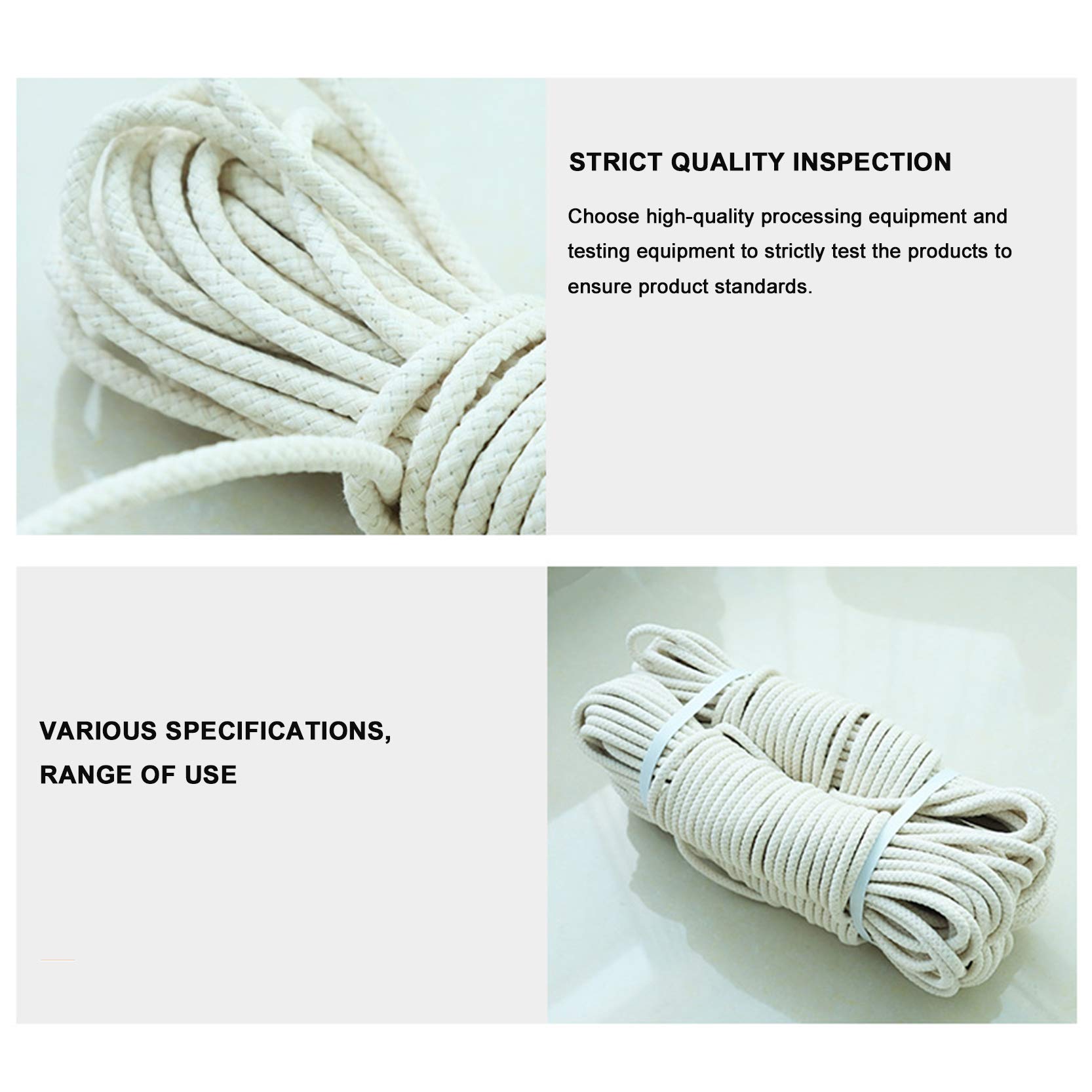 Cuerda de algodón Beige para Bandera,100m, Poste de Bandera, Cuerda de driza, Resistente y Duradera, Cuerda de algodón Multiusos para Colgar Ropa al Aire Libre, Atar Viajes, jardín,Beige-10mm