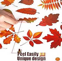 Vista 3 de Funnlot Se adhiere a la ventana de otoño, 158 unidades de Acción de Gracias para ventanas de cristal, decoración de otoño para oficinas, pavo