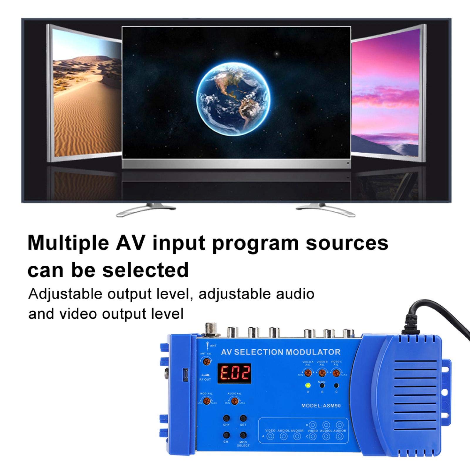 HF-Modulator Kompakter HF-Modulator Audio-Video-TV-Wandler RHF UHF-Signalverstärker AC 100-240V