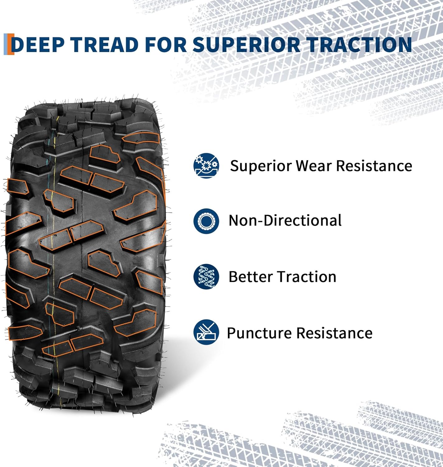 Garvee Set of 4 All-Terrain ATV/UTV Tires 29x9-14 Front & 29x11-14 Rear, 6PR ATV Tire for Trail Riding, Mud, Sand, Farm & Outdoor Work,DAV110
