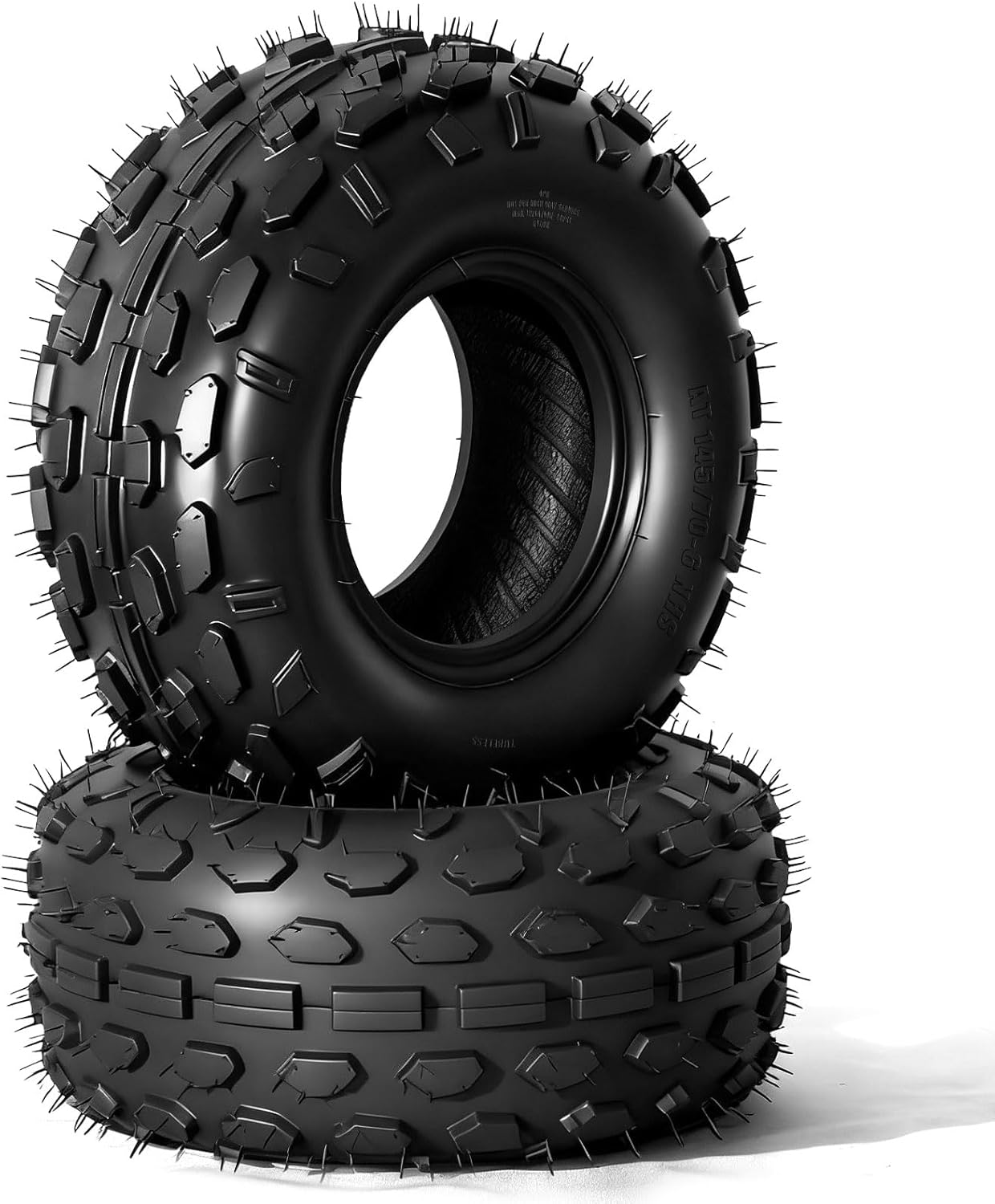 TRIBLE SIX 145/70-6 Tubeless Tire,145 70-6 Go Kart Tires,Compatible with Coleman CC100X,CT100U,Baja Dirt Bug,Motovox MBX10 ATV Quad 4 Wheeler Mini Bike,4 PR(Pack of 2)